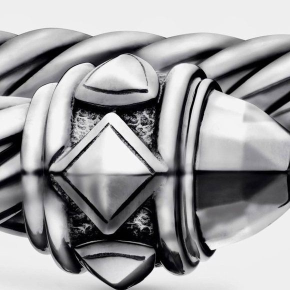 David Yurman 7mm Blackened Aluminum Renaissance Cable Bracelet, Size Medium - Picture 6 of 10